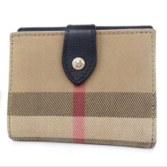 AUTH BURBERRY Nova Check Canvas Wallet W/ Box - Picture 2 of 12